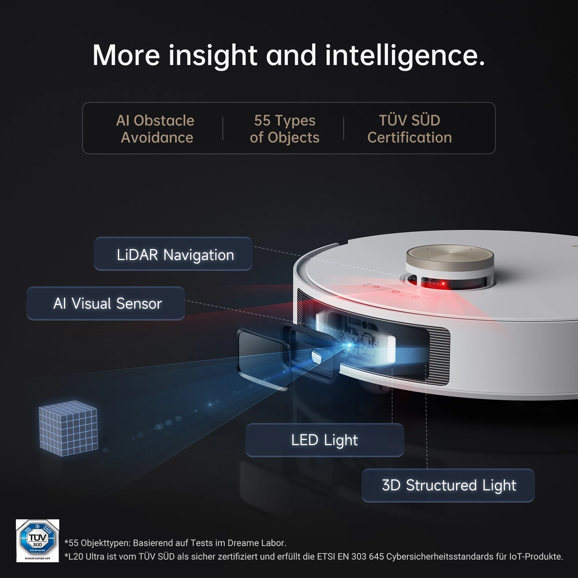 Dreame L20 Ultra Robot Vacuum and Mop Extend Cleaner with Auto Mop Cleaning and Drying, Self-Refilling and Self-Emptying Base Station - Image 6