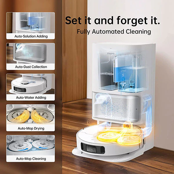 Dreame L10s Ultra Robot Vacuum and Mop Cleaner with Auto Mop Cleaning and Drying, Self-Refilling and Self-Emptying Base Station - Image 5