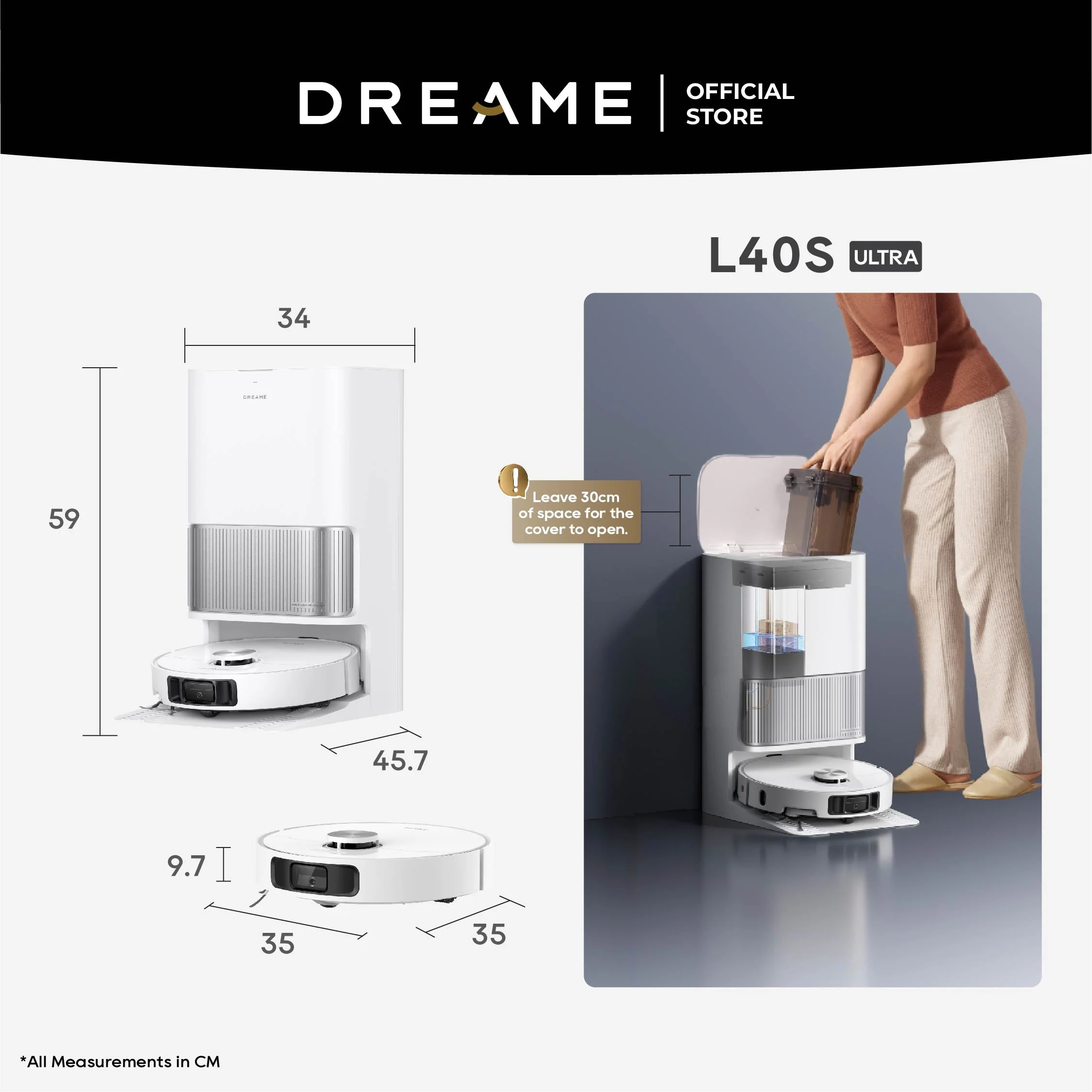 Dreame L40S Ultra Robot Vacuum and Mop with Self-Cleaning and Auto-Empty Dock - Image 12